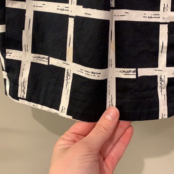 Short Black and White Square Pattern French Connection Dress - with Pockets! - Picture 3 of 5